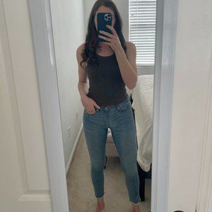 Banana Republic Light Wash Frayed Ankle Skinny Jeans 27